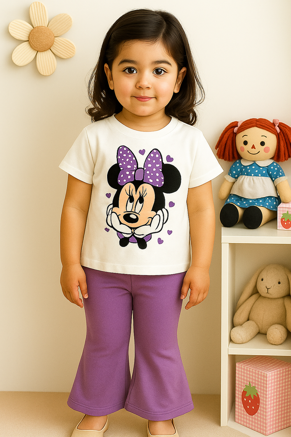 Minnie White & Puple Bell Bottom Set