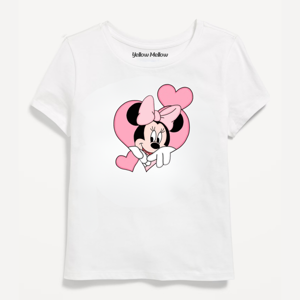Minnie In Heart White Tee