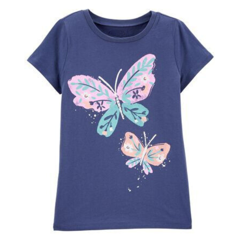 Butterflies Printed Blue Tee