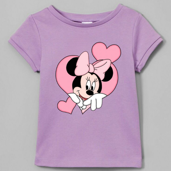 Minnie in Heart Purple Tee