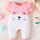 Pink Bear Face Romper