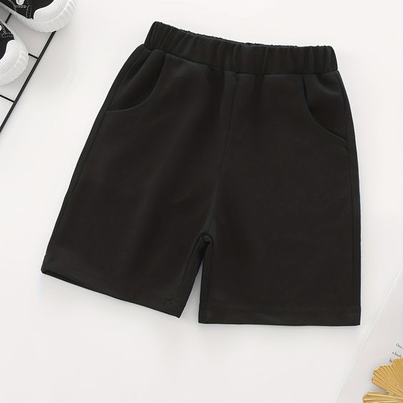 Basic Plain Black Shorts