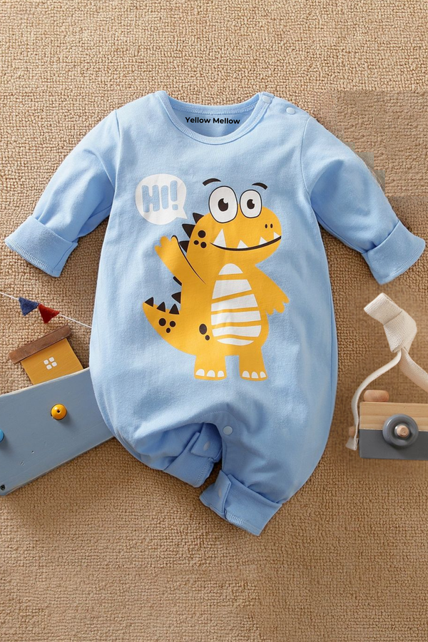 Hi Croc Sky Blue Full Romper
