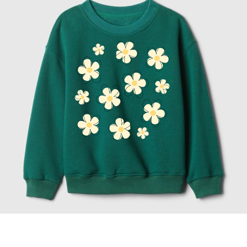 Flowers Green Sweatshirt