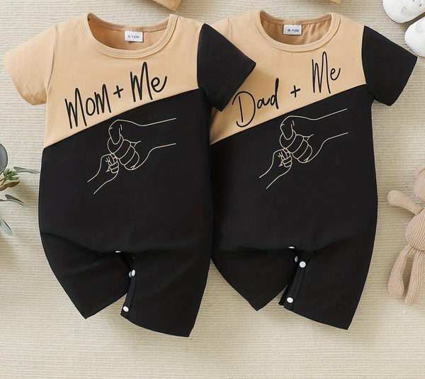 Pack of 2 - Mom Dad + Me Panel Rompers