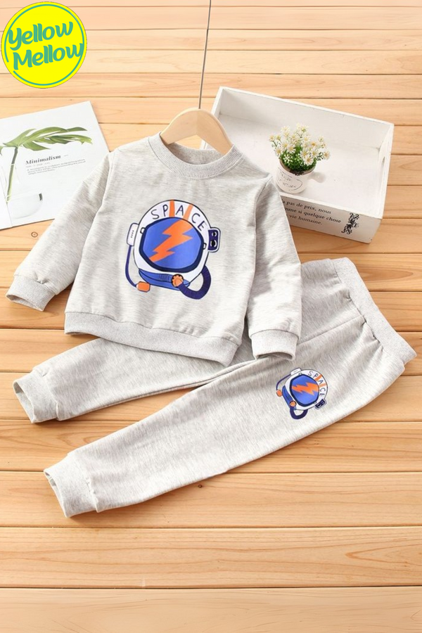 Space Helmet Gray Fleece Tracksuit