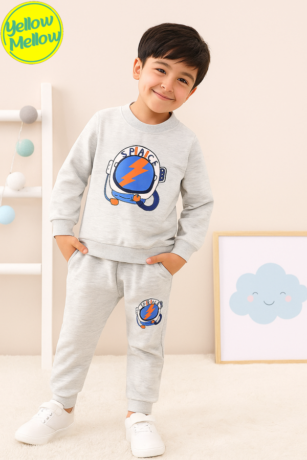 Space Helmet Gray Fleece Tracksuit