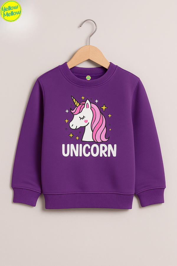 Unicorn Purple Fleece Sweatshirt