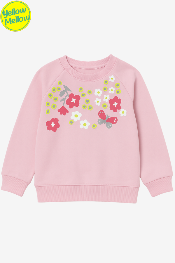 Floral Pink Fleece Sweatshirt