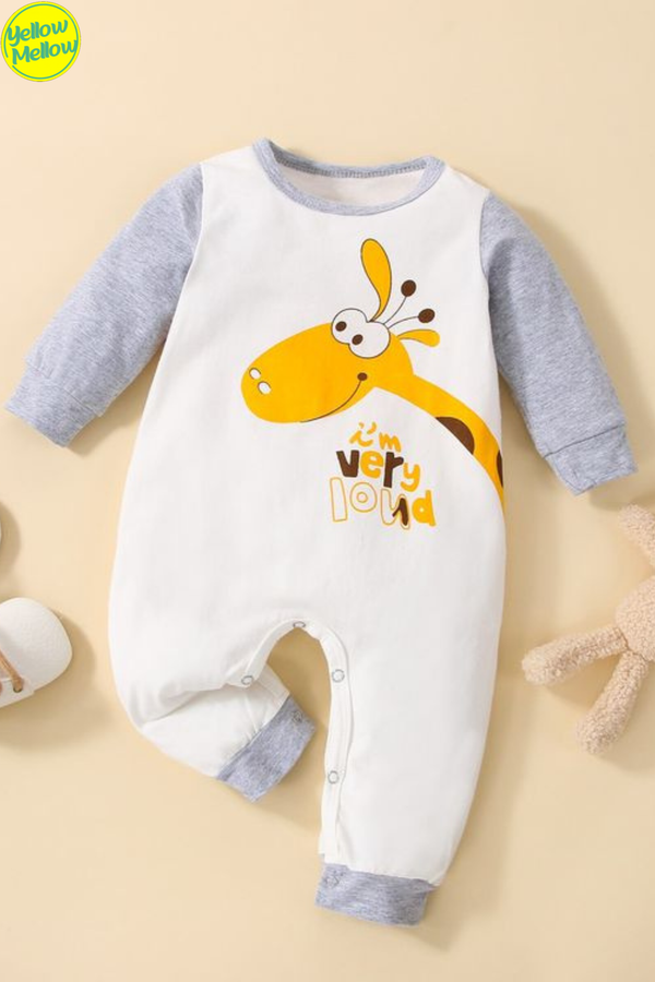 I'm Loud Giraffe Fleece Winter Romper
