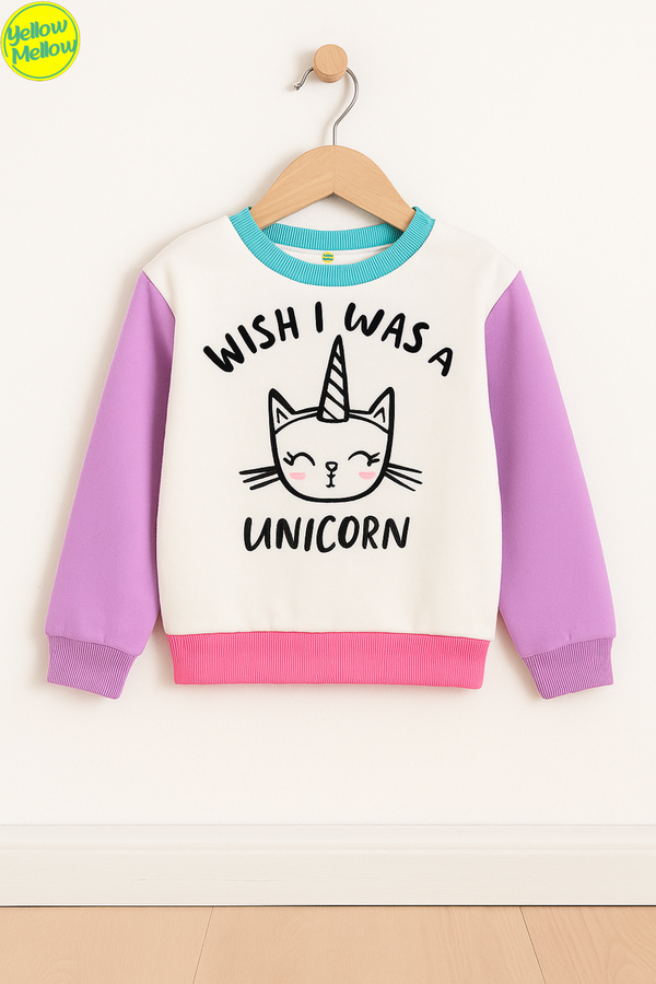 Unicorn Wish Multi Panel Fleece Sweatshirt