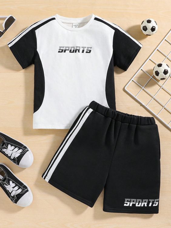 White Sports Set with Two Stripes