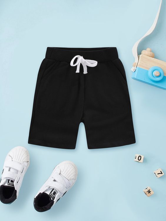 Black Plain Shorts