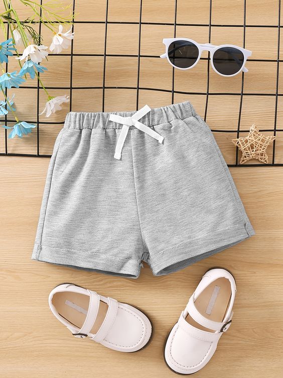 Grey Plain Shorts